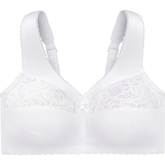 Glamorise 40F Bra Magic Lift Full Figure Minimizer Bra Cotton 1001 White 40DDD - Picture 1 of 9
